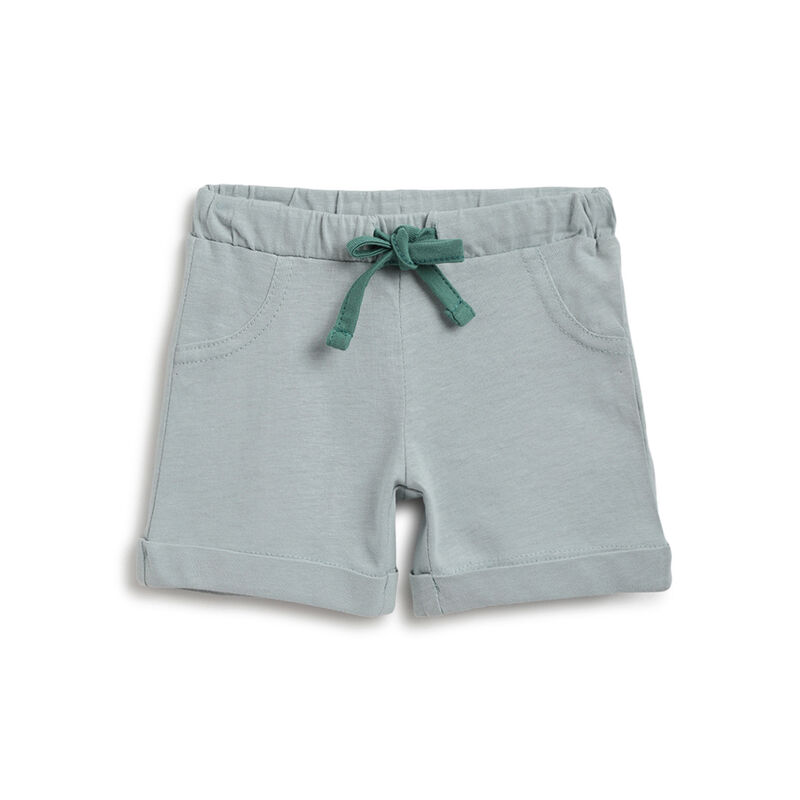Boys White and Green T-shirt with Short Pants image number 2